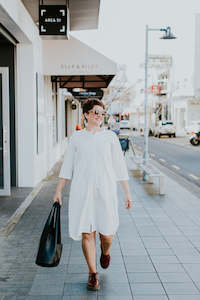 Tonic Cloth: Long Shirt Dress - White