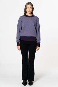 Top: DINADI Pattern Sweater - Plum Purple