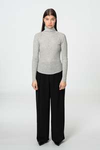 All Our Range: DINADI Lace Turtleneck - Silver Grey