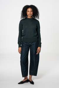 All Our Range: DINADI Merino O-Neck Sweater - Peacock Green