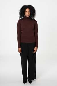All Our Range: DINADI Merino Turtleneck - Merlot Red