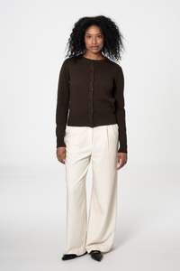 DINADI Yak Cardigan - Dark Brown