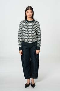 DINADI Merino Dhaka Sweater - Dragonfly Green