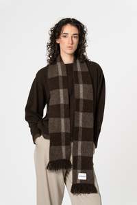 Tonic Cloth: DINADI Yak Plaid Scarf - Checkered