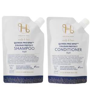 Products: Quinoa Pro NPNF™ Colour Protect Shampoo and Conditioner Refill Pouch Set 500ML