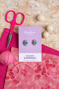 Stationery And Fun Stuff: Hawthorn Handmade - Woolly Sheep Wooden Earrings