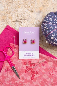 Stationery And Fun Stuff: Pincushion Wooden Earrings - Craft Jewellery