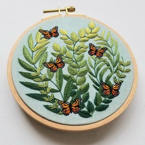 Embroidery: "Love Grows" butterfly hand embroidery kit