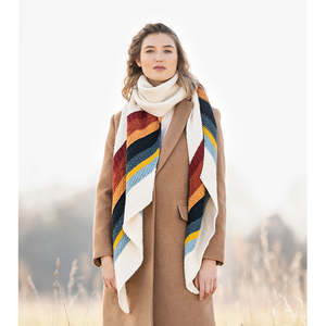 Gresham Wrap - Woolstok Printed Pattern Blue Sky Fibres