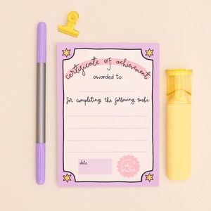 Oh, Laura A6 Notepad - Certificate