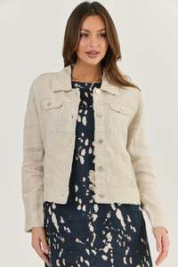 Jackets Vests: Linen Jacket - Sand