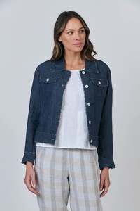 Jackets Vests: Linen Jacket - Poseidon