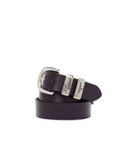 Belts: 1 1/4 3 Piece Solid Hide Belt - Black