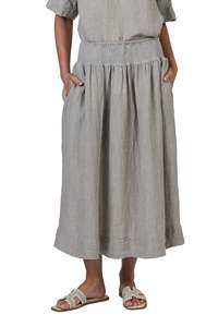 Skirts Dresses: Linen Skirt - Cement