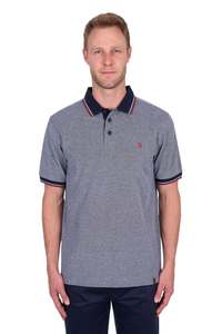 Mens Dan Tailored SS Polo - Navy Marle