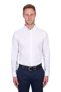 Mens TC Linen LS Shirt - White