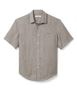 Mens: Newman Linen SS Shirt - Fatigue