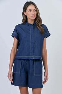 Linen Short - Chambray