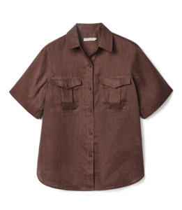Crispin SS Linen Shirt - Cocoa