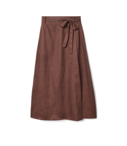 Kierle Linen Wrap Skirt - Cocoa
