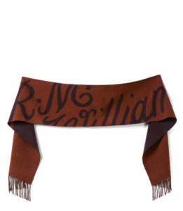 Script Jacquard Wool Scarf