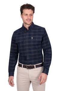 Thomas Cook: Ronald LS Shirt - Navy/Tan