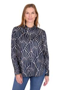 Narelle LS Shirt - Navy/Tan