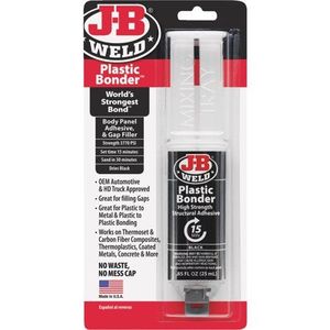 Abrasives & Adhesives: PLASTICBONDER ADHESIVE SYRINGE 25ml BLACK
