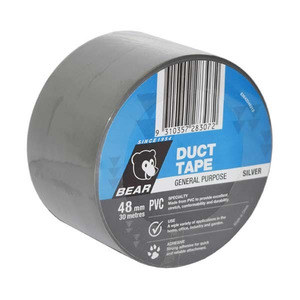 Abrasives & Adhesives: DUCT TAPE PVC 48mmX30M SILVER NORTON