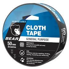 Abrasives & Adhesives: DUCT TAPE(CLOTH)BLACK 50mmX25MtrCT25
