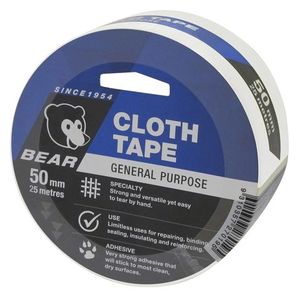 Abrasives & Adhesives: DUCT TAPE (CLOTH) WHITE 50mmX25mtr