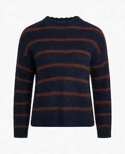 Noa Noa: NOA NOA Cable Stripe Pullover Blue