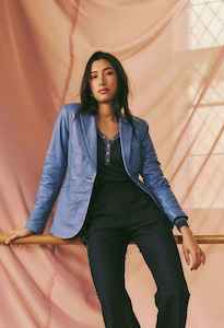 Once Was: ONCE WAS Vega Leather Blazer Zenith