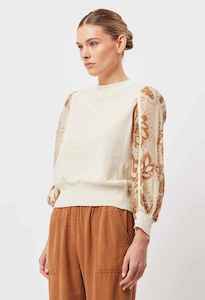 Once Was: ONCE WAS Coba Knit Top Bone