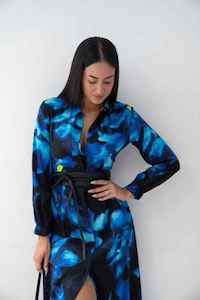 Shirts: DIXIE Atrani Blues Shirt Dress Blue