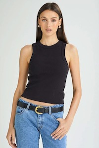 Abrand: ABRAND Heather Icon Singlet Blk