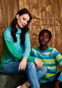 Ld Co: LD+CO 2 Colour Roll Neck Turq