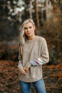 Fields: FIELDS Striped Keyhole Pullover Stone