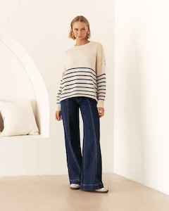 Paper Heart: WHITE CLOSET Belted Jeans MidWash