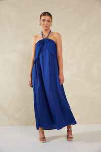 HAVEN Portofino Halter Maxi Dress Lago