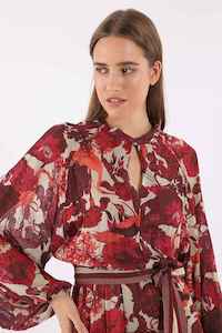 Dixie: DIXIE Bordeaux Floral Dress