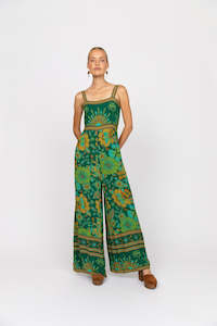 Nine Lives Bazaar: NINE LIVES Drifter Jumpsuit Emerald
