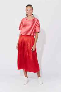 Skirts: HAVEN Doha Pleated Skirt Chilli