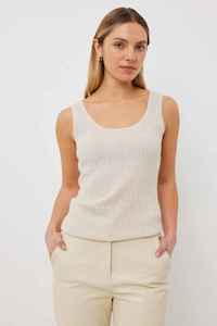 TUESDAY Rib Cashm Tank Oatm