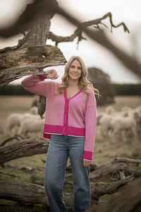 FIELDS Jacq VNeck Cardy LipstickA