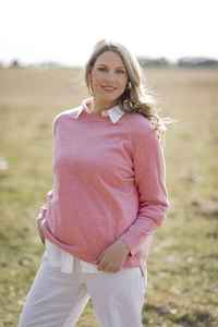 Fields: FIELDS RibT Raglan Pullover PinkL