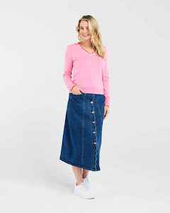 BLACKSTONE Maddy Scallop Trim Knit Pink