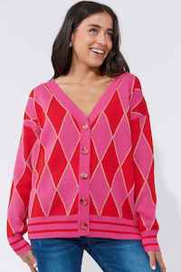 Haven: HAVEN Casablanca Lurex Cardy ChilliPink