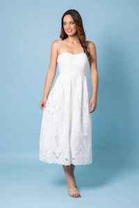 AMAYA Lani Bodice Lace Dress White