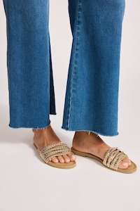 Shoes: eb&ive Miramar Plaited Sandal Gold